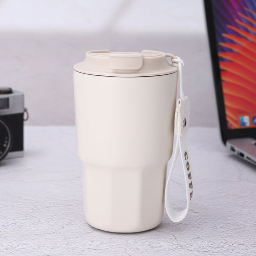 Portable Insulated Coffee Cup with Wrist Strap